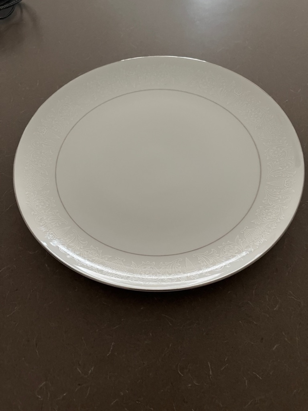 12” Large Round Crown Victoria Lovelace Psttern- Elegant White Decorative Floral